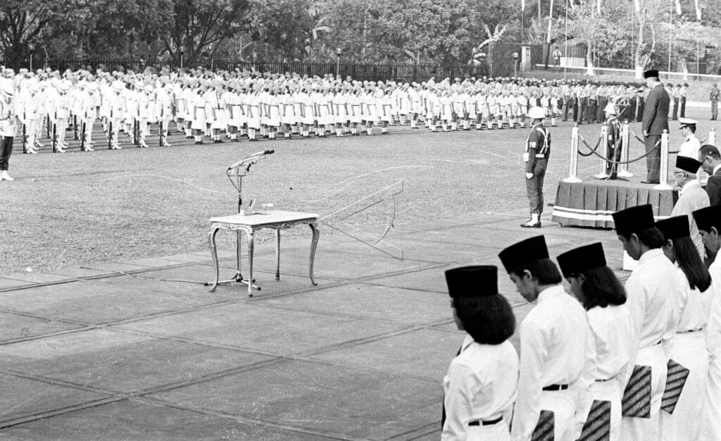 PRESIDENT SOEHARTO LEADS THE SACRED DAY OF PANCASILA CEREMONY