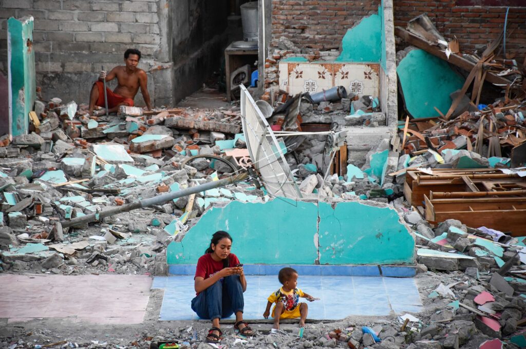 REFUGEES OF EARTHQUAKE IN LOMBOK