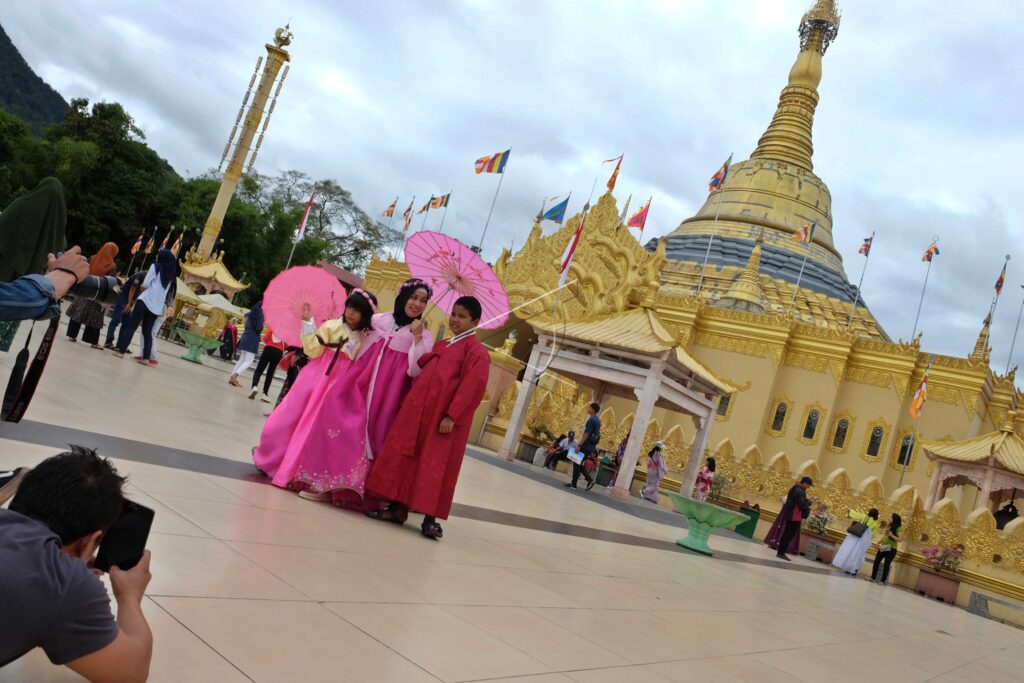 KOREAN TRADITIONAL DRESS AT LUMBINI NATURAL PARK
