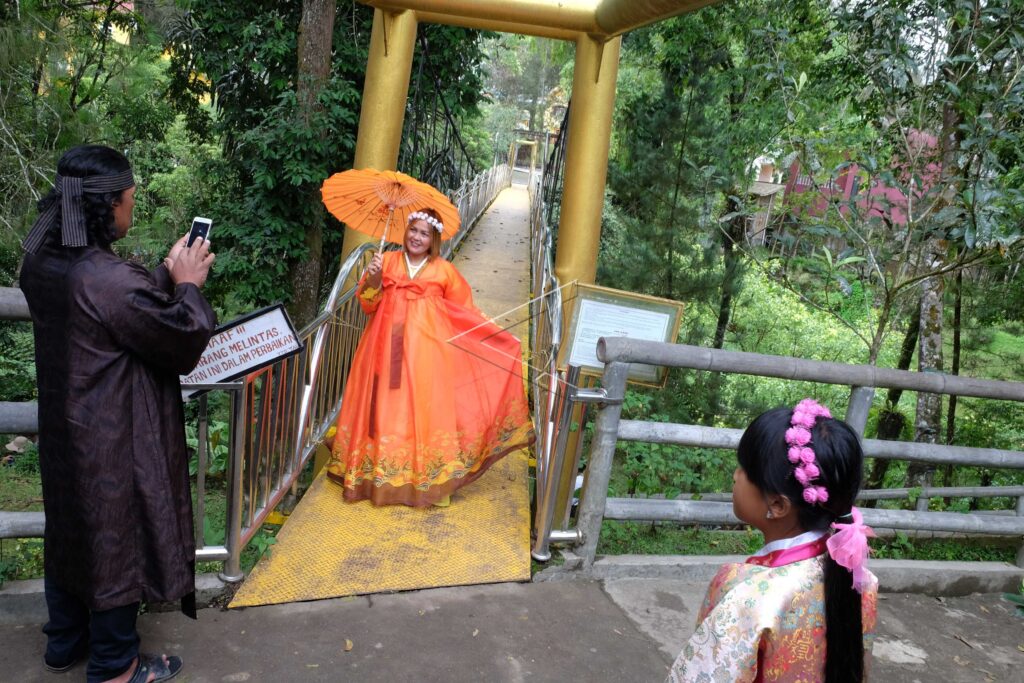 KOREAN TRADITIONAL DRESS AT LUMBINI NATURAL PARK