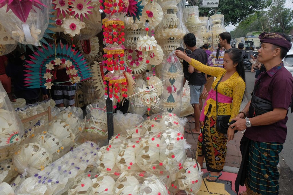 THE DAY BEFORE GALUNGAN FESTIVAL IN BALI