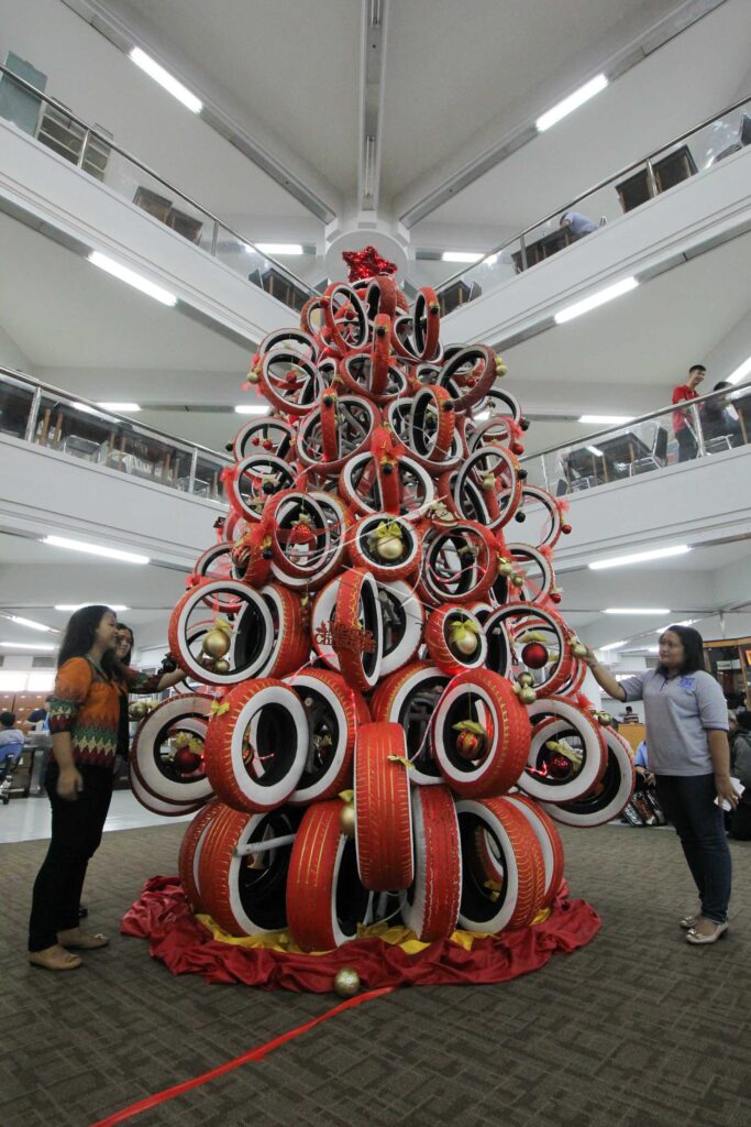 Christmas Tree Made of Used Tires