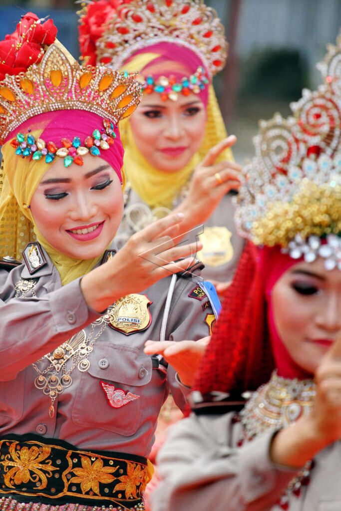 Policewomen Perform Traditional Dance