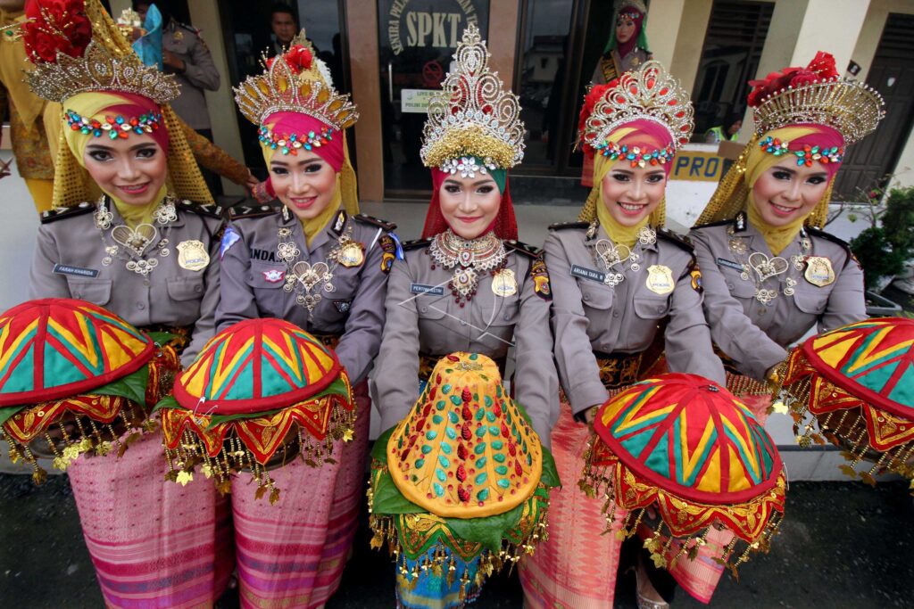 Policewomen Perform Traditional Dance