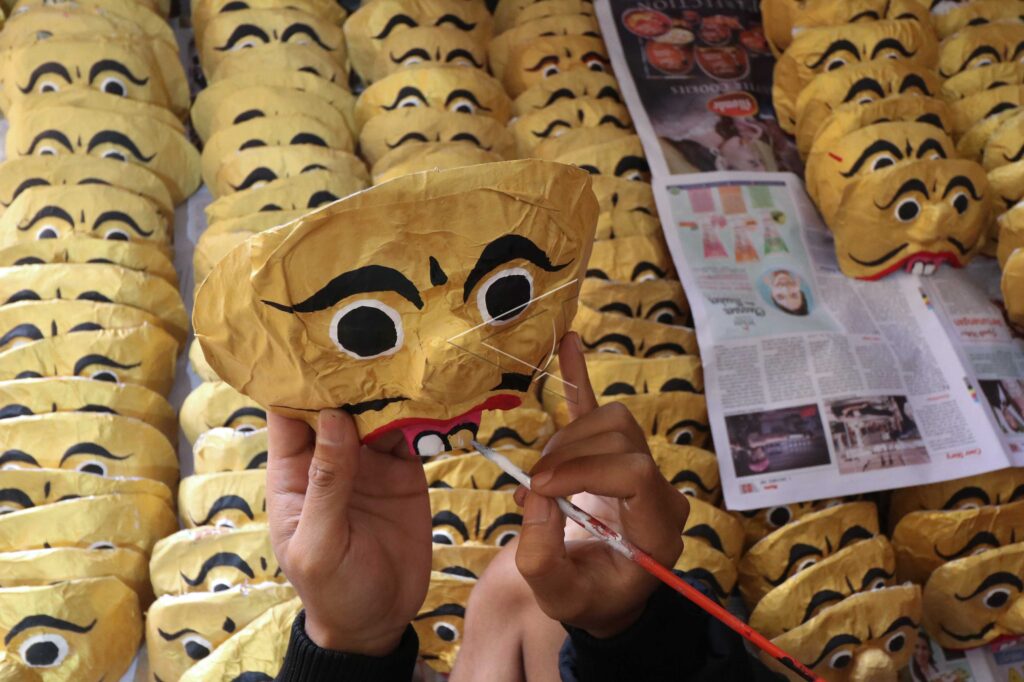 MASKS FROM OLD NEWSPAPERS